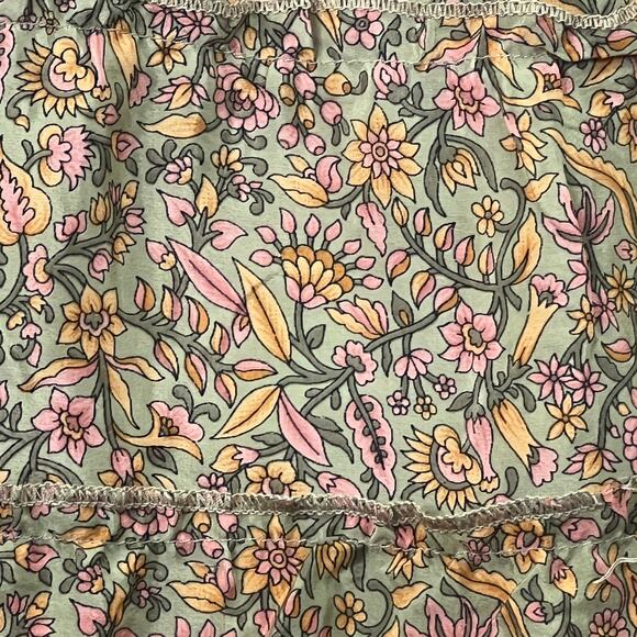 Zury Boho Floral Maxi Skirt Silk Blend Smocked Waist Free Size S Tiered Flowy - Picture 5 of 10